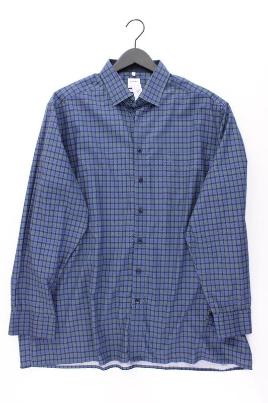 Olymp Langarmhemd für Herren Gr. Hemdgröße 45 blau aus Baumwolle