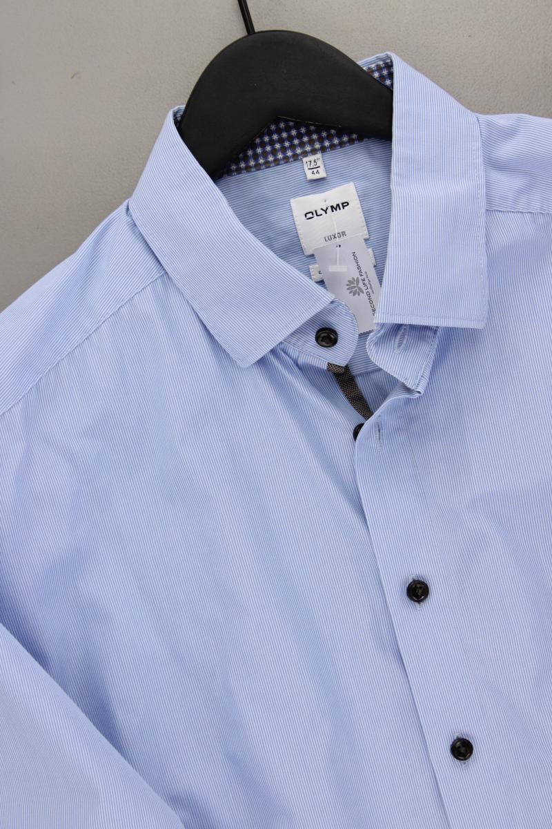 Olymp Langarmhemd für Herren Gr. Hemdgröße 44 blau aus Baumwolle