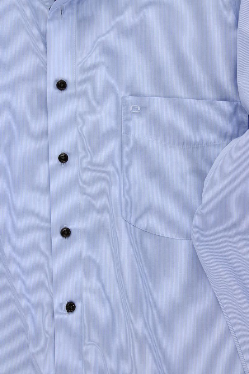 Olymp Langarmhemd für Herren Gr. Hemdgröße 44 blau aus Baumwolle