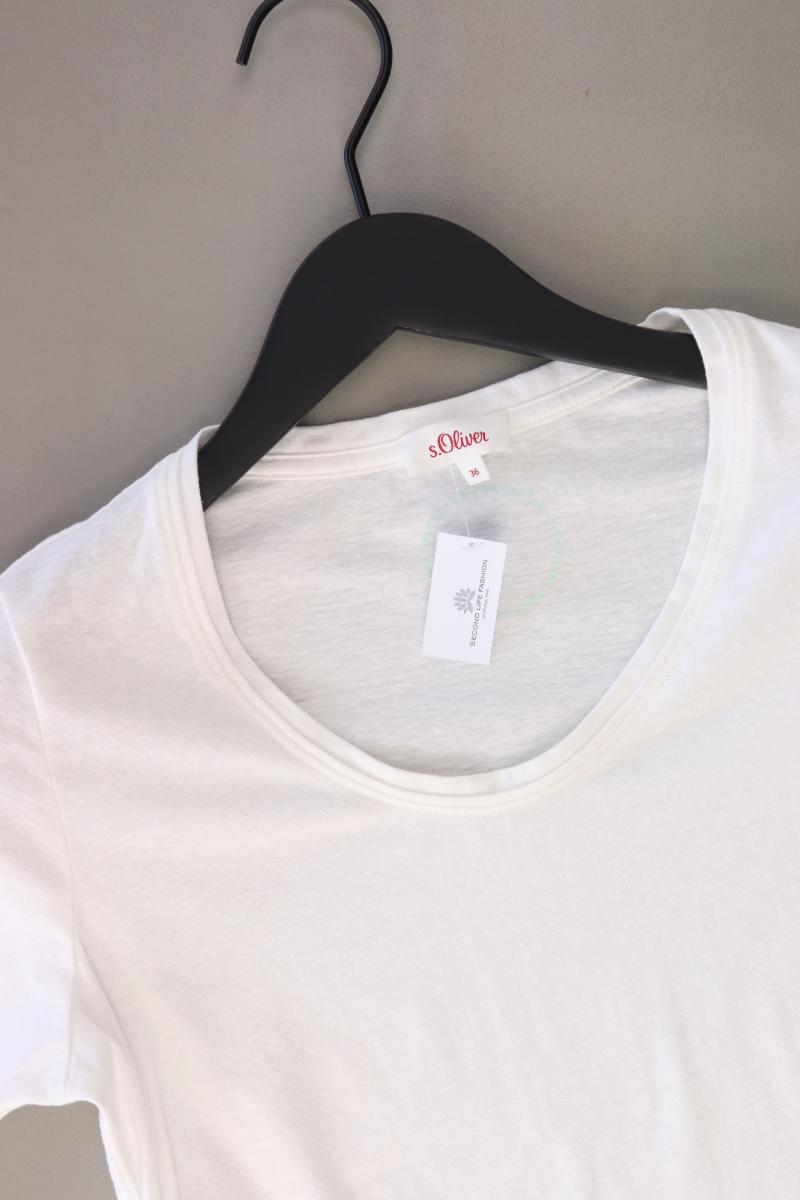 s.Oliver T-Shirt Gr. 36 Kurzarm weiß