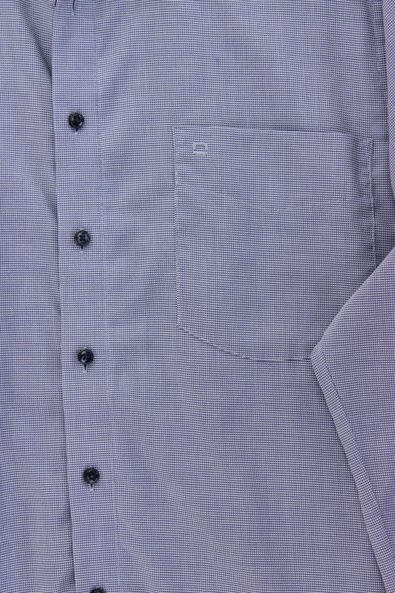 Olymp Langarmhemd für Herren Gr. Hemdgröße 44 blau aus Baumwolle