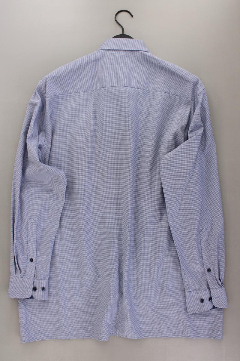 Olymp Langarmhemd für Herren Gr. Hemdgröße 44 blau aus Baumwolle