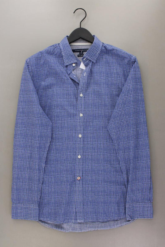 Tommy Hilfiger Langarmhemd für Herren Gr. L blau aus Baumwolle