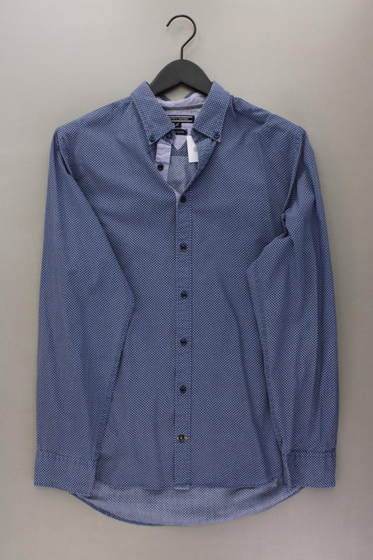 Tommy Hilfiger Langarmhemd für Herren Gr. L blau aus Baumwolle