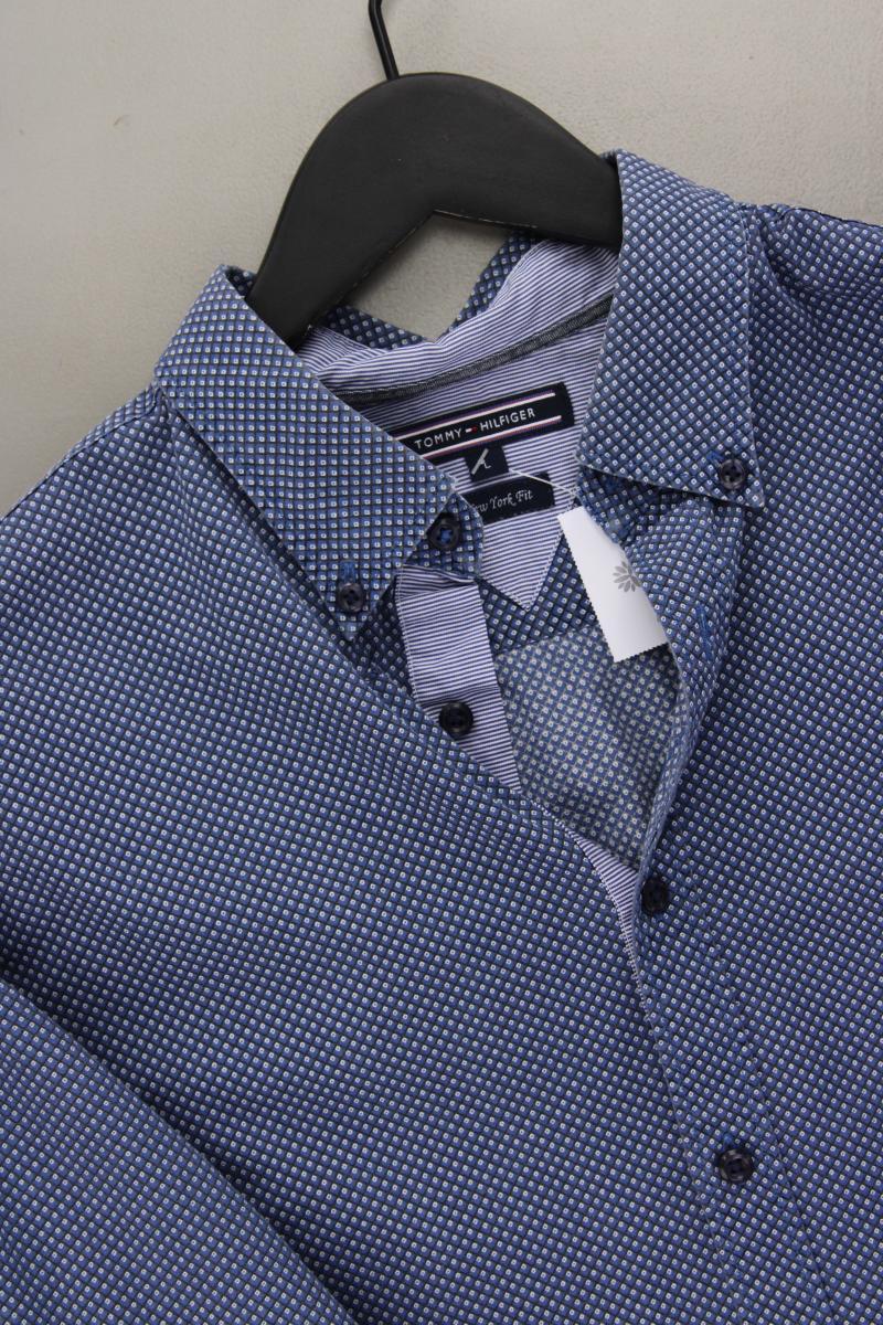 Tommy Hilfiger Langarmhemd für Herren Gr. L blau aus Baumwolle