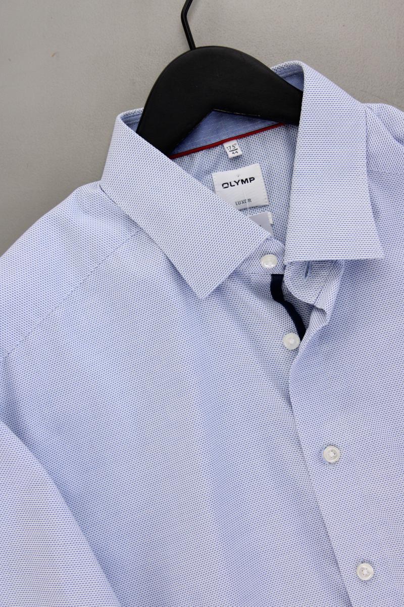 Olymp Langarmhemd für Herren Gr. Hemdgröße 44 blau aus Baumwolle