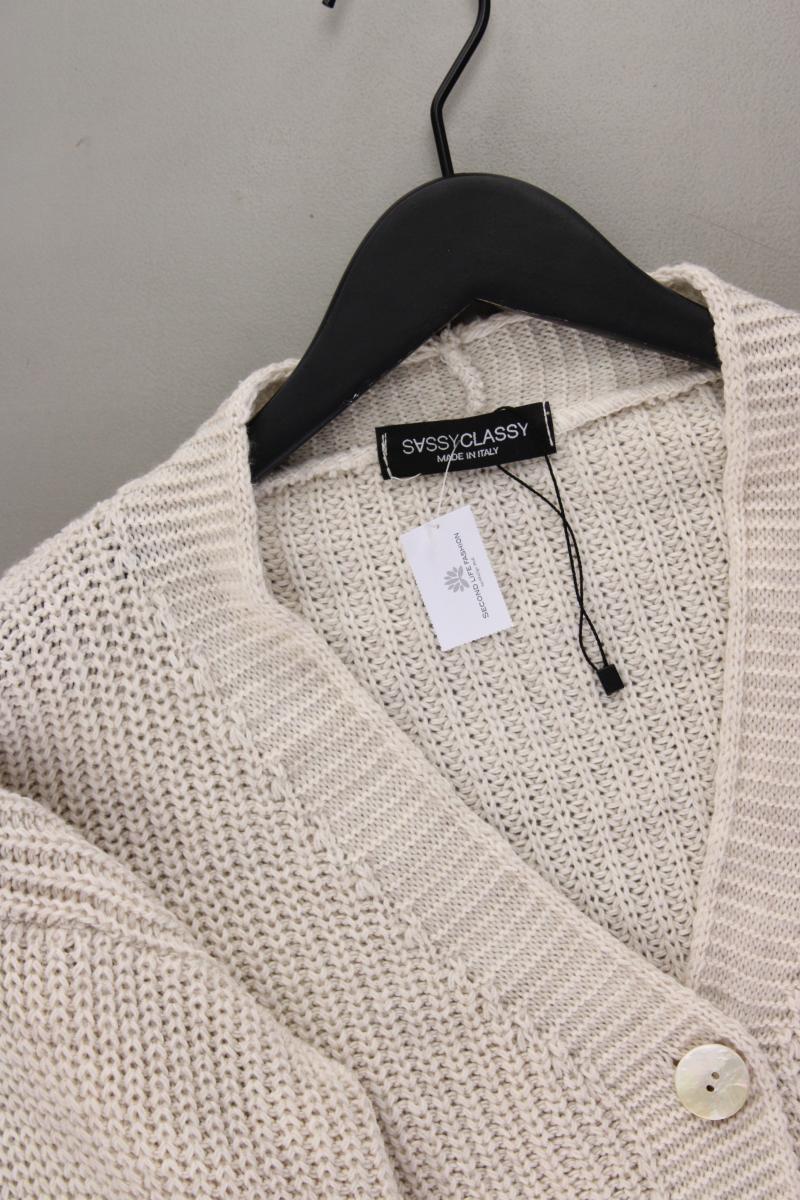 SassyClassy Strickjacke Gr. L neuwertig Langarm creme aus Polyacryl