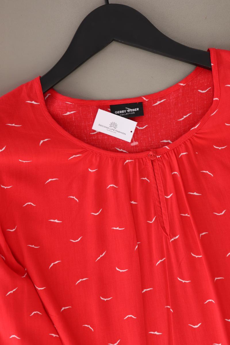 Gerry Weber Bluse mit Vogelmuster Gr. 42 neuwertig Langarm rot