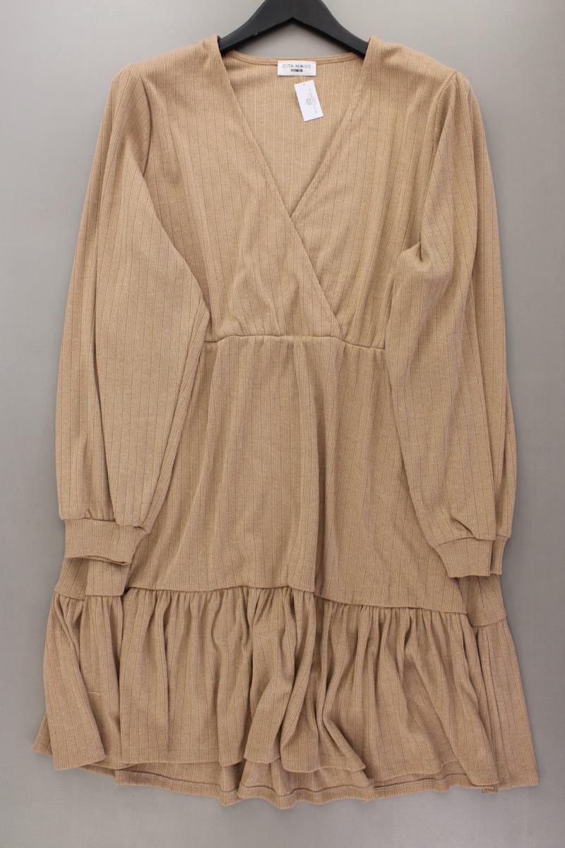 About You x Cita Maass Stretchkleid Gr. 50 neuwertig Langarm braun aus Polyester