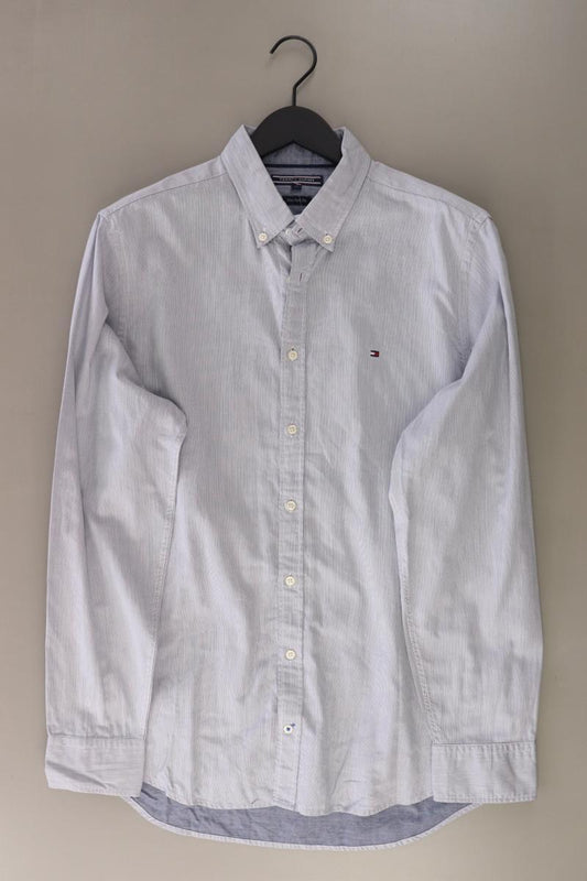 Tommy Hilfiger Langarmhemd für Herren Gr. L blau aus Baumwolle