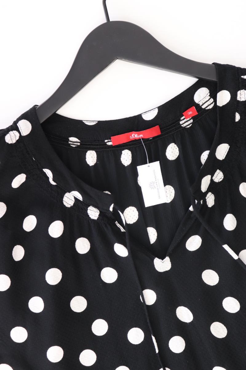 s.Oliver Kurzarmbluse Gr. 36 gepunktet schwarz