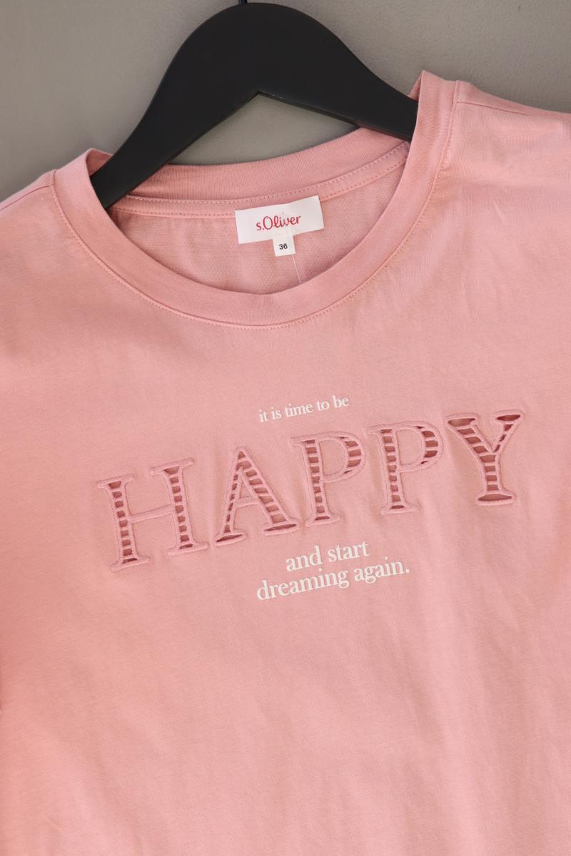 s.Oliver T-Shirt Gr. 36 Kurzarm rosa aus Baumwolle