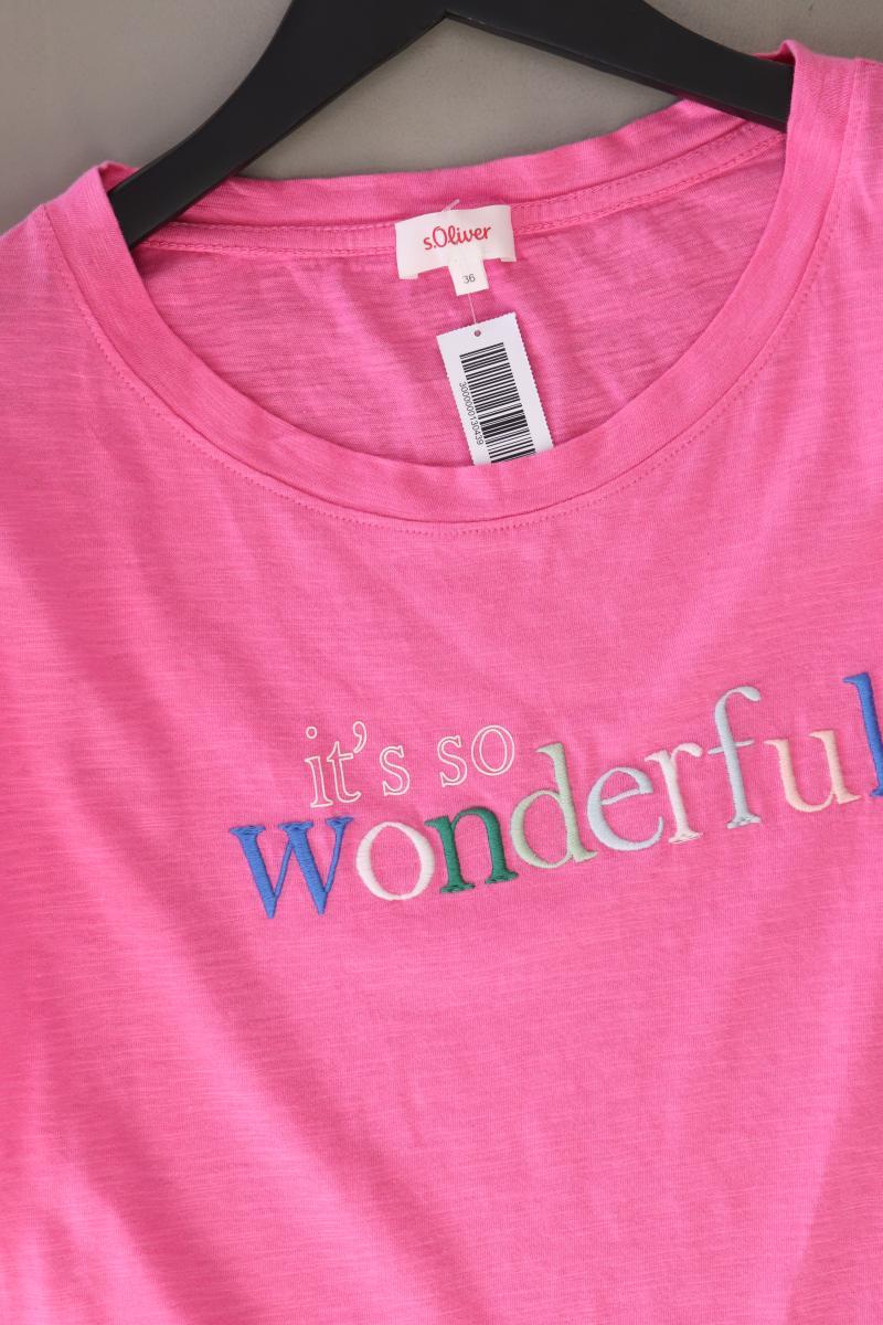 s.Oliver Printshirt Gr. 36 Kurzarm pink
