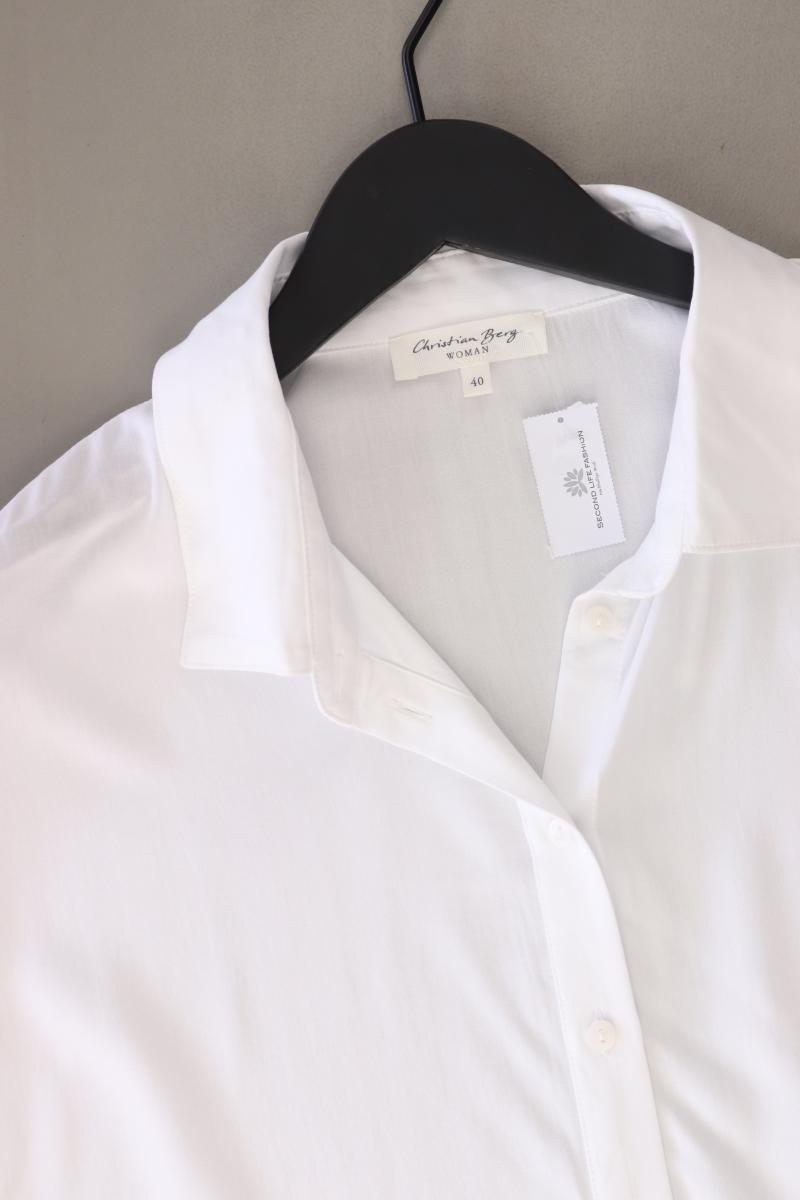 Christian Berg Kurzarmbluse Gr. 40 neuwertig weiß aus Viskose