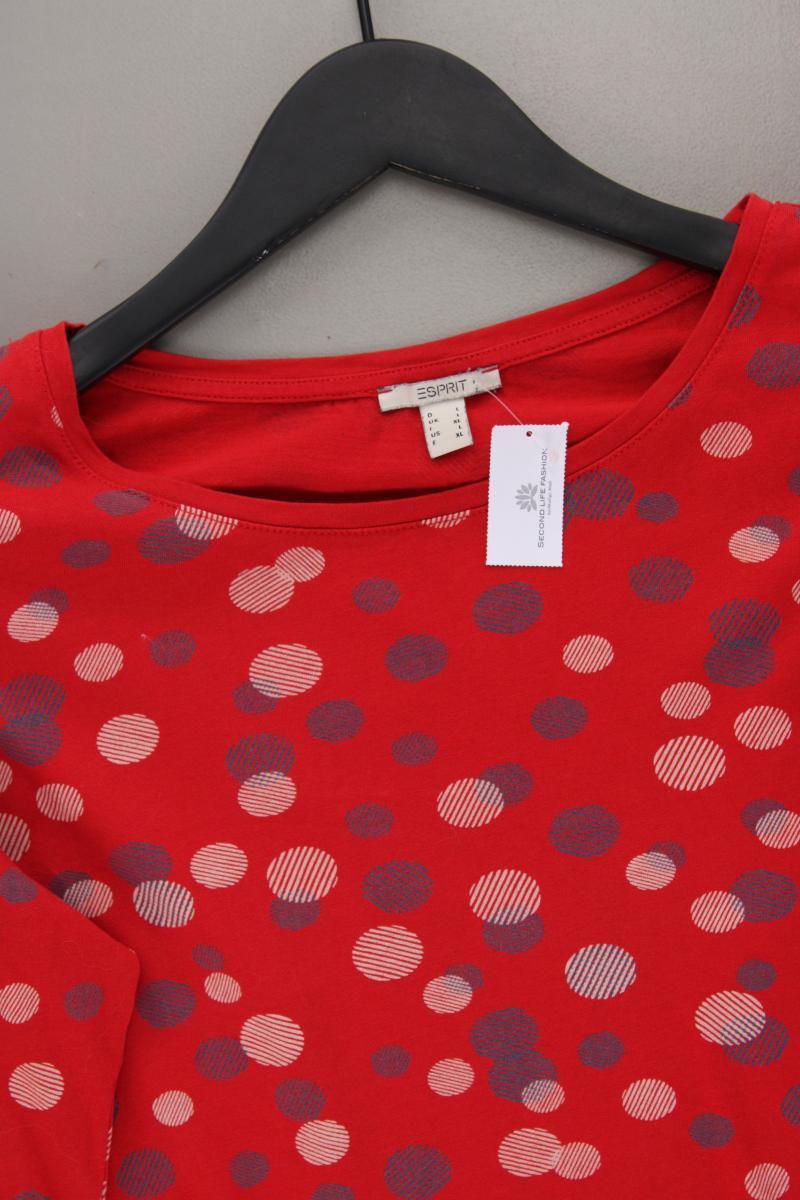Esprit Longsleeve-Shirt Gr. L gepunktet Langarm rot aus Baumwolle
