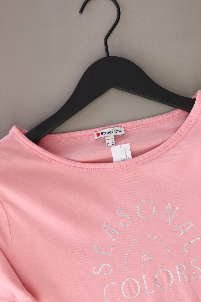 Street One T-Shirt Gr. 38 Kurzarm rosa aus Baumwolle