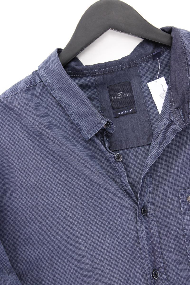 Engbers Langarmhemd Gr. 4XL für Herren Gr. XXXL blau aus Baumwolle