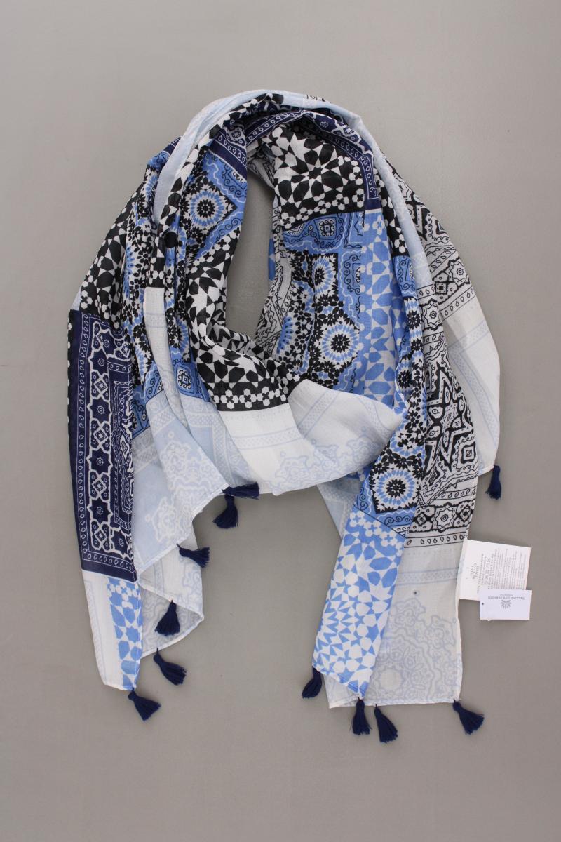 Tuch geometrisches Muster blau aus Polyester