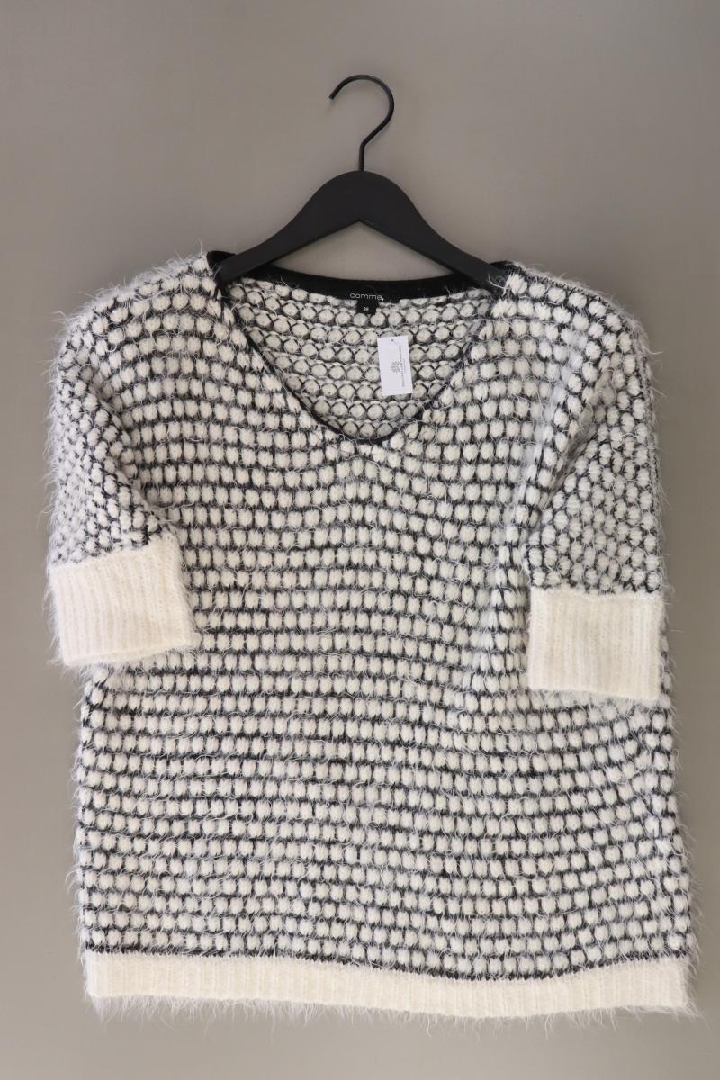 comma, Grobstrickpullover Gr. 38 grau aus Polyamid