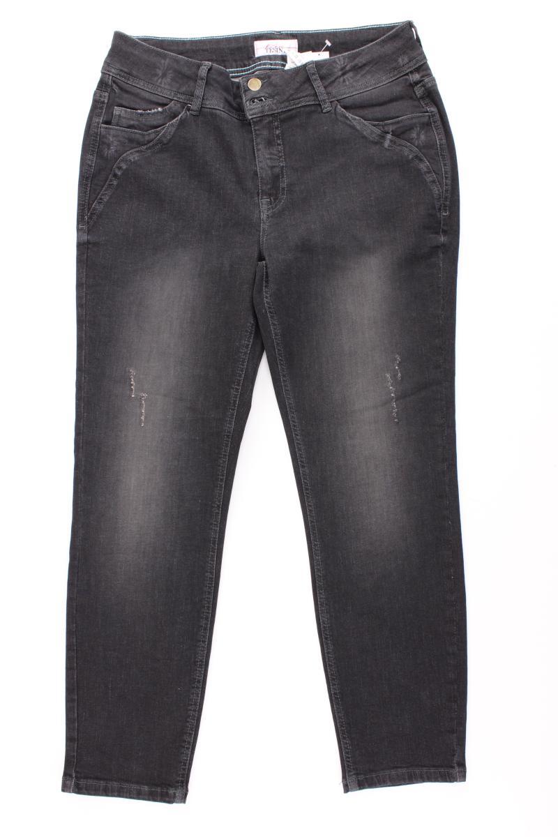 Linea Tesini Straight Jeans Gr. 42 neuwertig grau aus Baumwolle