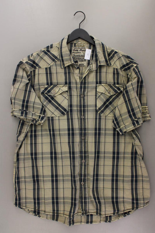 Camp David Karohemd für Herren Gr. XXXL kariert Kurzarm braun aus Baumwolle