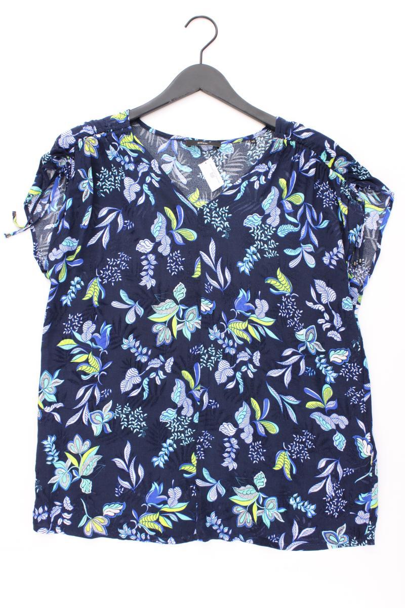 Bonita Kurzarmbluse Gr. 42 mit Blumenmuster neuwertig blau aus Viskose