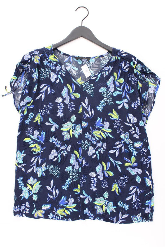 Bonita Kurzarmbluse Gr. 42 mit Blumenmuster neuwertig blau aus Viskose