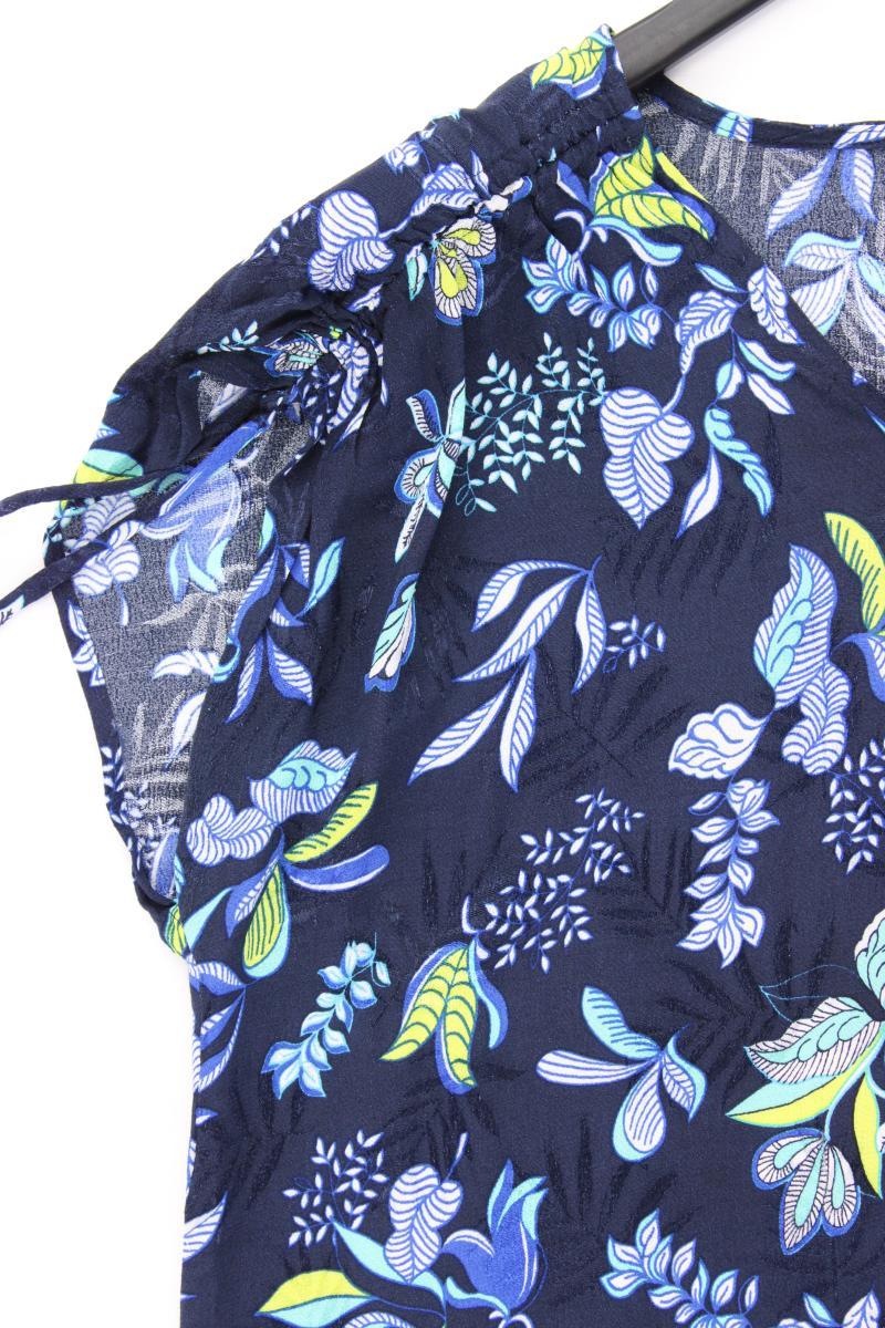 Bonita Kurzarmbluse Gr. 42 mit Blumenmuster neuwertig blau aus Viskose