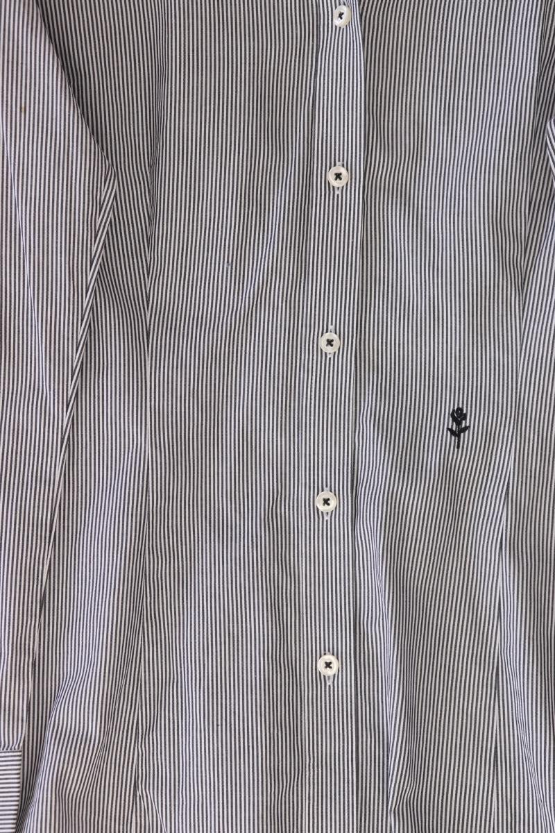 Seidensticker Langarmbluse Gr. 38 gestreift grau aus Baumwolle