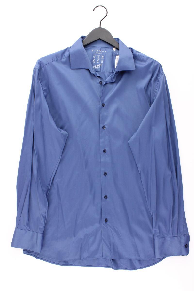 Eterna Langarmhemd für Herren Gr. Hemdgröße 44 neuwertig blau aus Lyocell