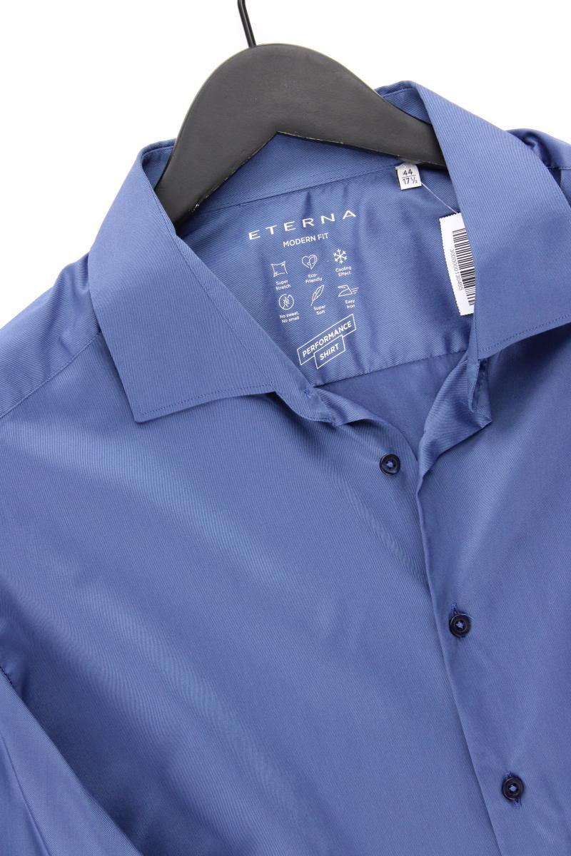 Eterna Langarmhemd für Herren Gr. Hemdgröße 44 neuwertig blau aus Lyocell