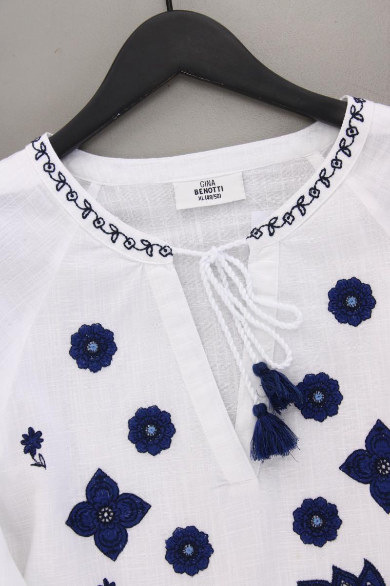 Gina Benotti Bluse Gr. 48/50 Langarm weiß