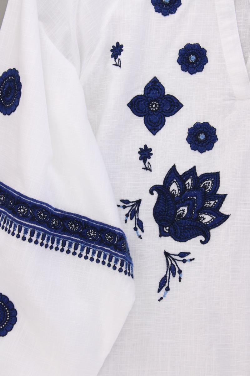 Gina Benotti Bluse Gr. 48/50 Langarm weiß