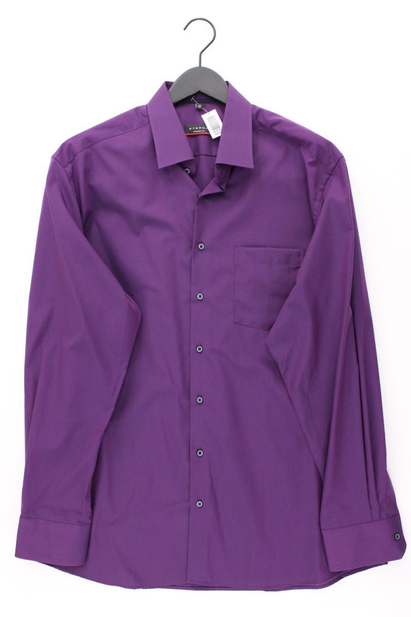Eterna Langarmhemd für Herren Gr. Hemdgröße 43 neuwertig lila aus Baumwolle