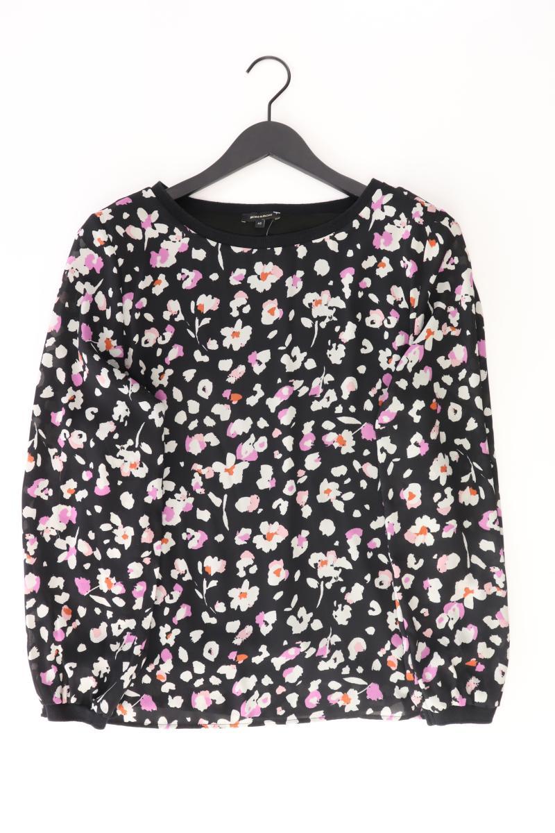 More&More Langarmbluse Gr. 42 mit Blumenmuster schwarz aus Polyester