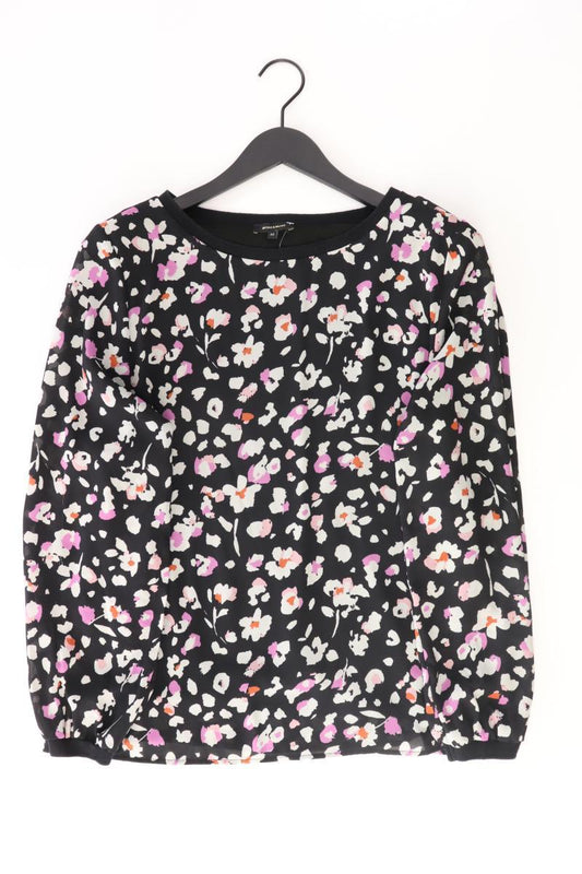 More&More Langarmbluse Gr. 42 mit Blumenmuster schwarz aus Polyester