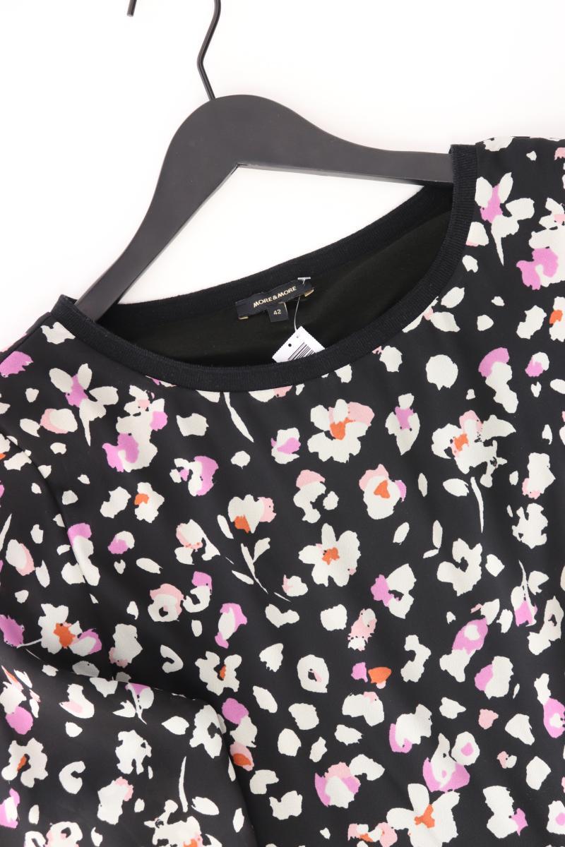 More&More Langarmbluse Gr. 42 mit Blumenmuster schwarz aus Polyester