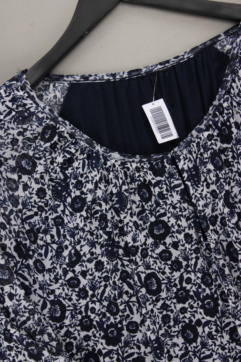 Langarmbluse Gr. 46 mit Blumenmuster blau