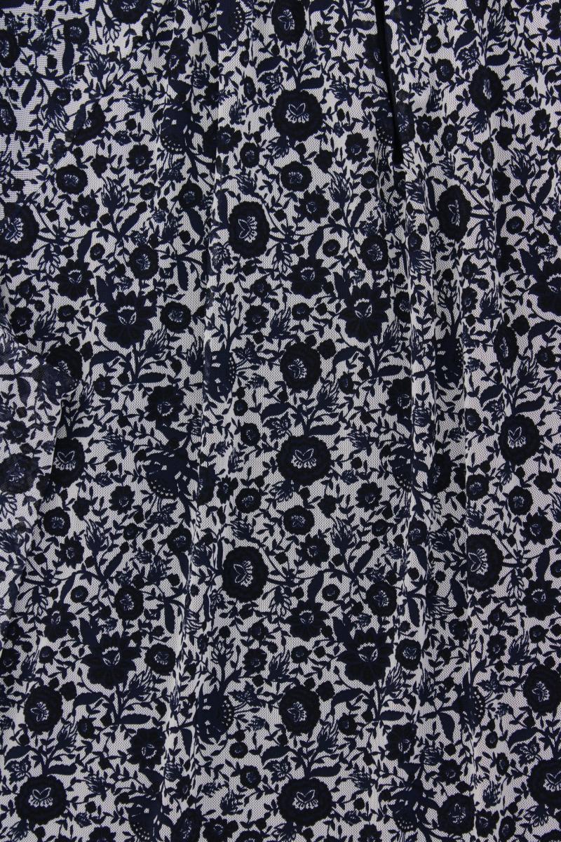 Langarmbluse Gr. 46 mit Blumenmuster blau