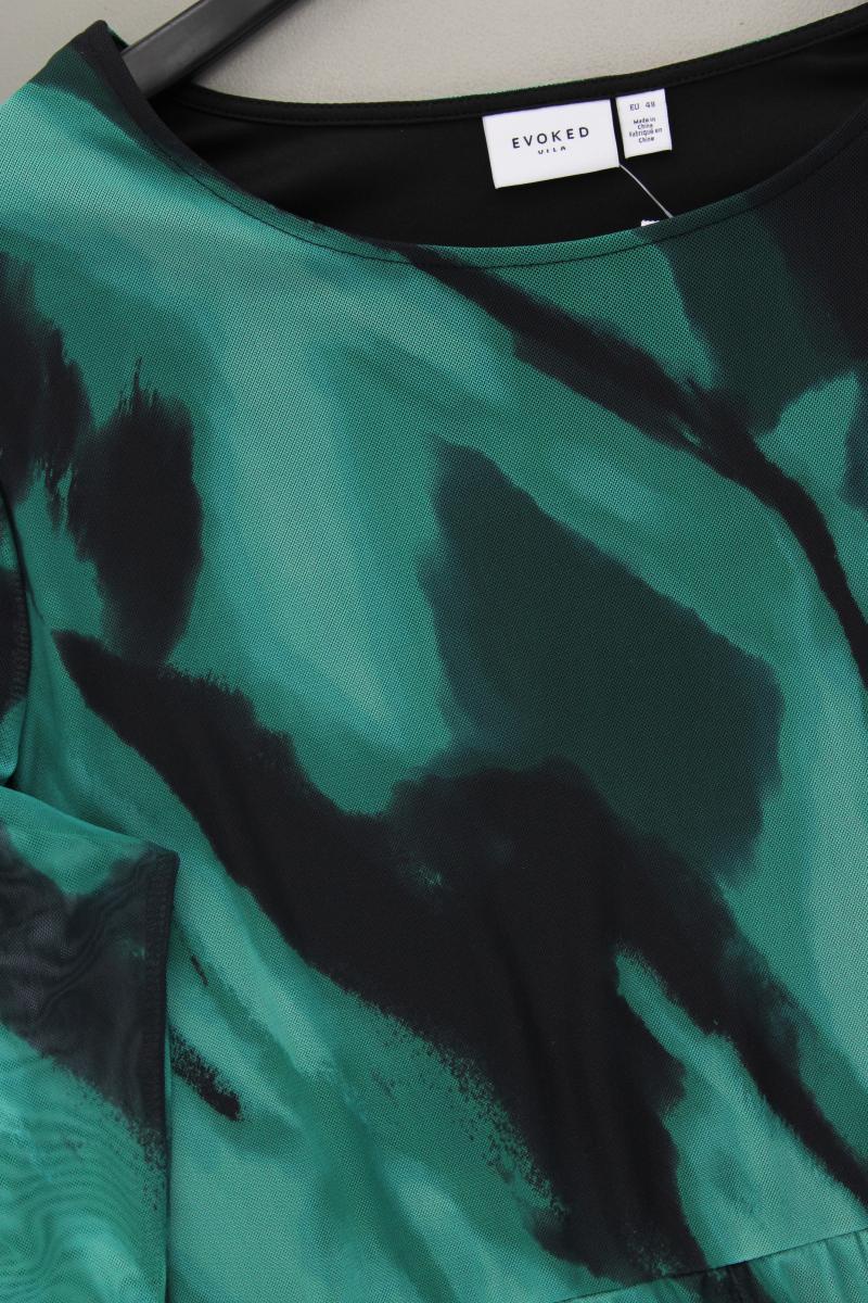 Vila Evoked Landarmkleid Gr. 48 mit Batikmuster neuwertig Langarm grün