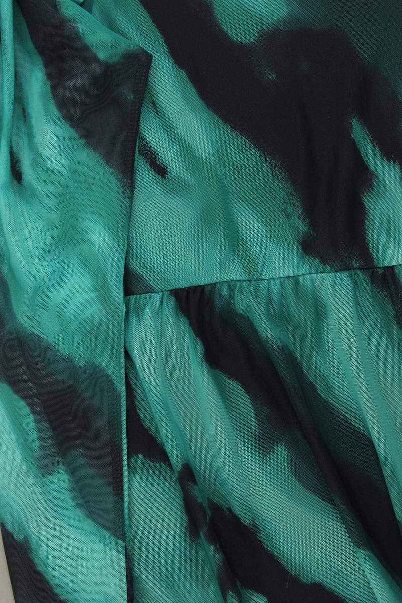 Vila Evoked Landarmkleid Gr. 48 mit Batikmuster neuwertig Langarm grün