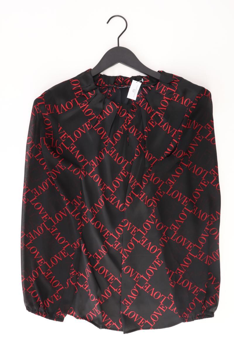 comma, Bluse mit Love Print Gr. 44 Langarm schwarz aus Polyester