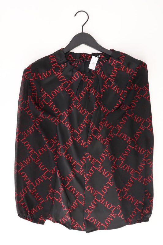 comma, Bluse mit Love Print Gr. 44 Langarm schwarz aus Polyester