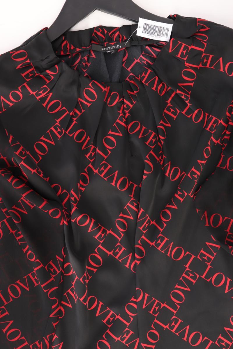 comma, Bluse mit Love Print Gr. 44 Langarm schwarz aus Polyester