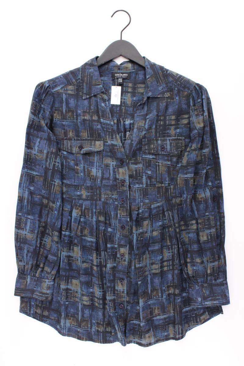 Casa Blanca Langarmbluse Gr. 44 blau aus Viskose