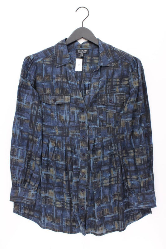 Casa Blanca Langarmbluse Gr. 44 blau aus Viskose