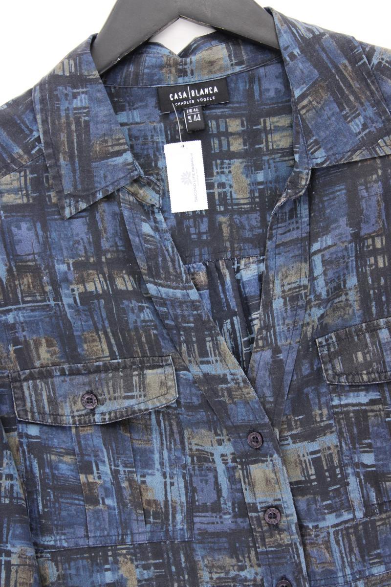 Casa Blanca Langarmbluse Gr. 44 blau aus Viskose