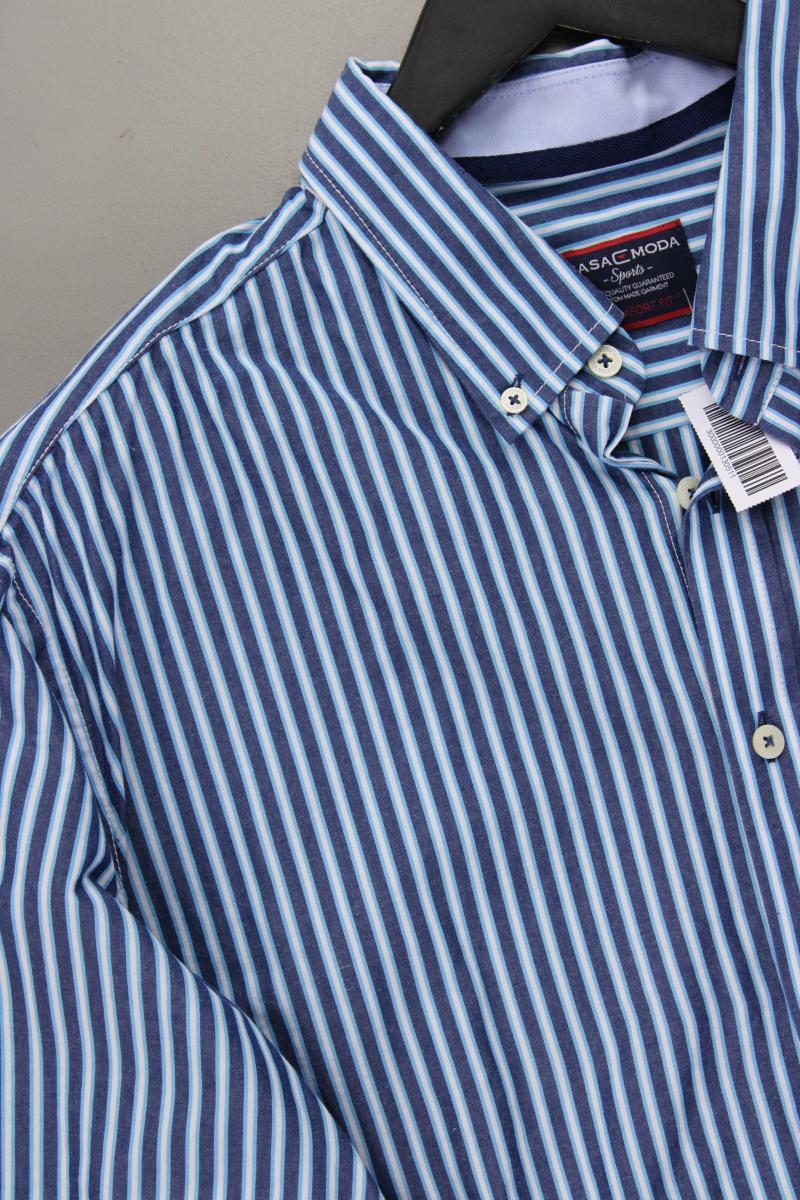 Casa Moda Kurzarmhemd für Herren Gr. Hemdgröße 45/46 gestreift blau