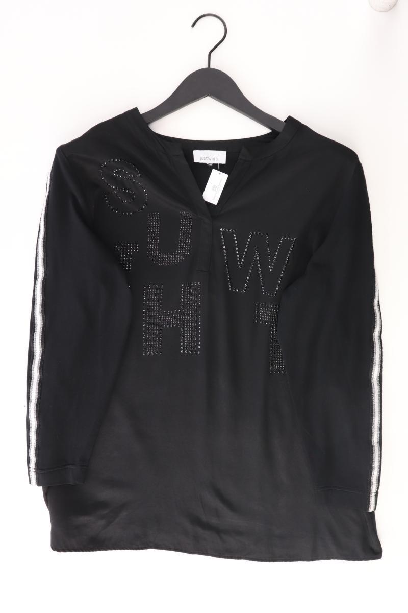 Just White Langarmbluse Gr. XL schwarz aus Baumwolle
