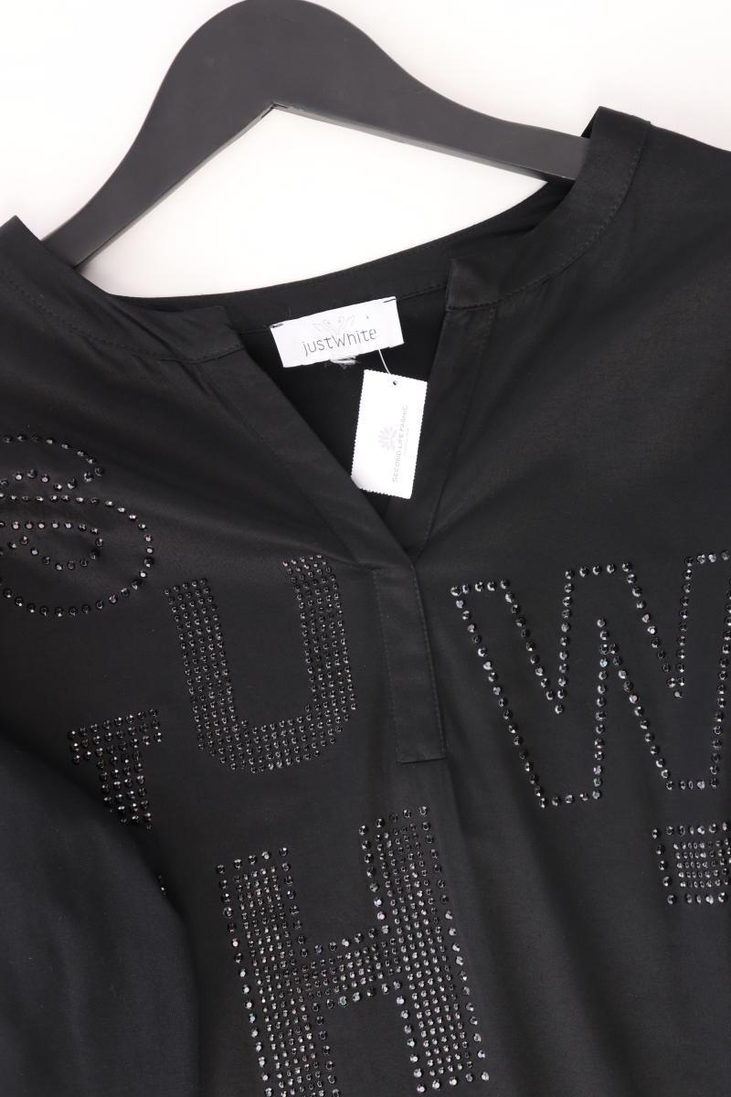 Just White Langarmbluse Gr. XL schwarz aus Baumwolle
